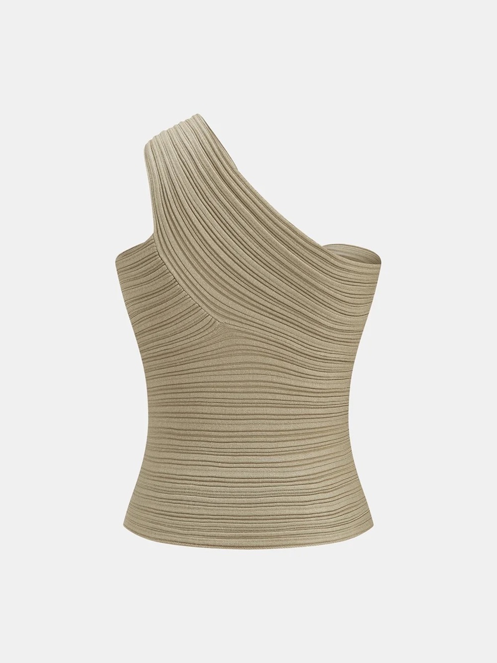 Commense Twisted One Shoulder Ribbed Knit Top - Picture 5 of 13